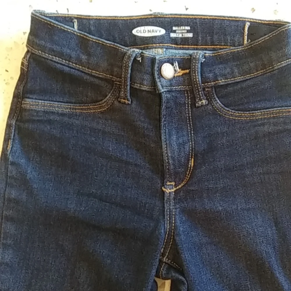 Old Navy | Dark Stretch Denim Ballerina Jeggings Zipper Front | 10